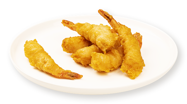 Изображение Морепродукты по-японски Креветки Эби в темпуре, с соевым соусом Масаюки Табрис вес 