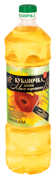 Изображение Масло подсолнечное Кубаночка рафинированное Гранд Стар п/б, 1 л