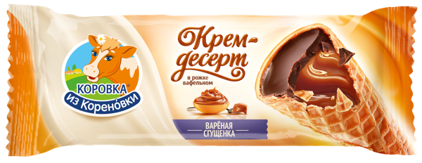 Изображение Сырок глазированный 25% в рожке Коровка из Кореновки со сгущеным молоком Кореновский МКК м/у, 40 г