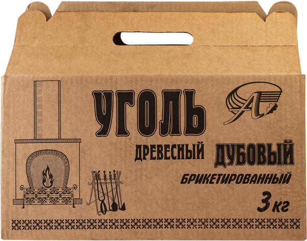 Изображение Уголь дубовый Древесный в брикетах Адис 777 к/у, 3 КГ