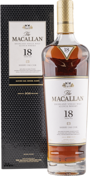 Изображение Виски односолодовый Макаллан шерри оак спейсайд 18 лет Макаллан п/у, 0,7 л