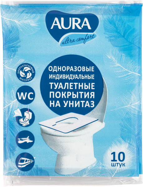 Изображение Покрытие на сиденье унитаза Аура Коттон Клаб м/у, 10 шт