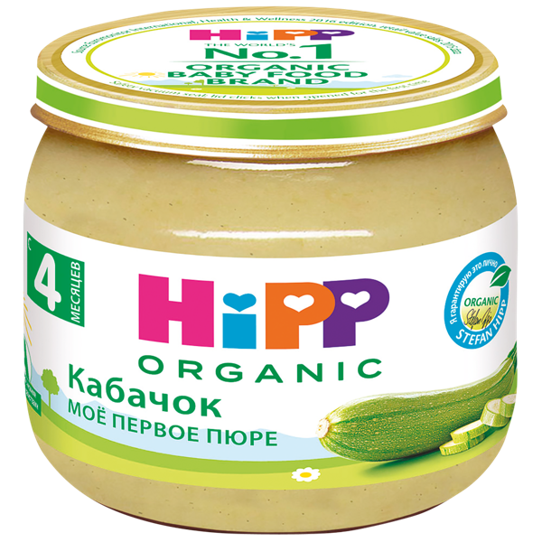 Изображение Пюре овощное с 4 мес Хипп Био кабачок Хипп с/б, 80 г