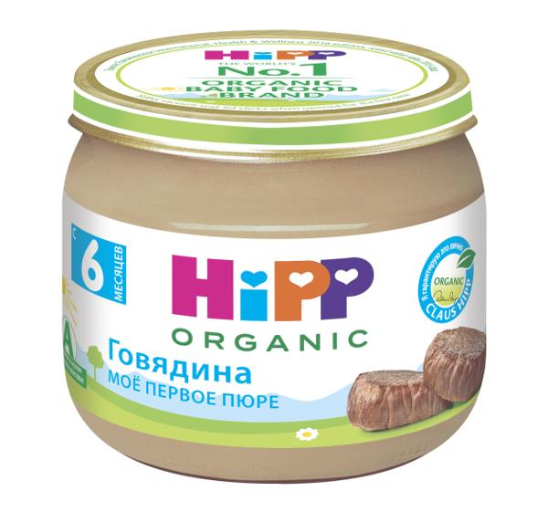 Изображение Пюре мясное с 6 мес Хипп Био говядина Хипп с/б, 80 г