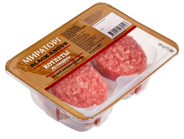 Изображение Полуфабрикат охлажденный Котлеты из мраморной говядины Мираторг ТК газ. уп., 400 г