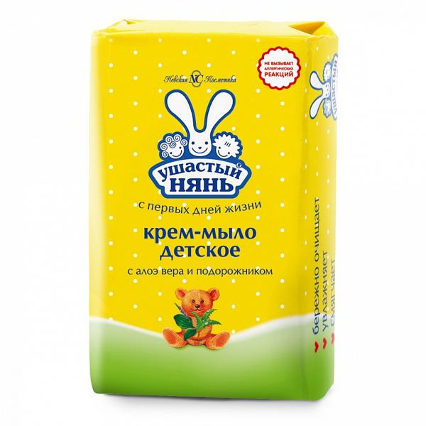 Изображение Мыло-крем туалетное детское Ушастый нянь алоэ вера подорожник Невская Косметика м/у, 90 г