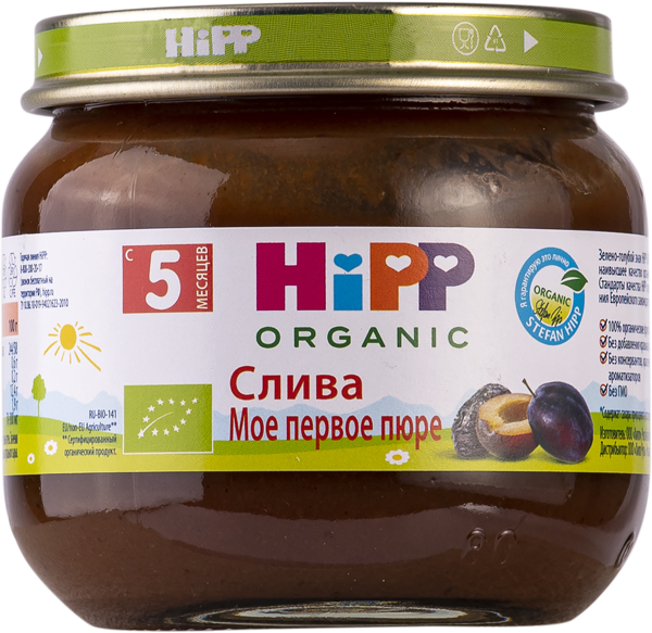 Изображение Пюре фруктовое с 5 мес Хипп БИО Мое первое пюре слива Хипп с/б, 80 г