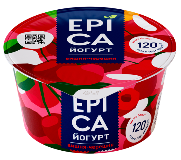 Изображение Йогурт 4,8% Эпика вишня-черешня Эрманн п/б, 130 г