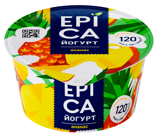 Изображение Йогурт 4,8% Эпика ананас Эрманн п/б, 130 г
