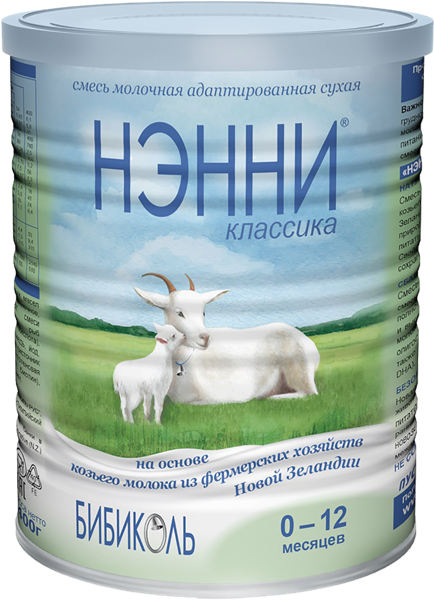 Изображение Смесь с рождения Нэнни Классик на основе козьего молока Бибиколь ж/б, 400 г