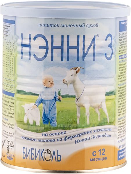 Изображение Смесь с 12 мес Нэнни 3 сухой на основе козьего молока Бибиколь ж/б, 400 г