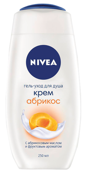 Изображение Гель для душа уход Нивея крем абрикос Байерсдорф п/у, 250 мл