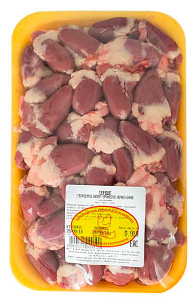 Изображение Субпродукты куриные охл. КФХ Лычкин сердце ИП Лычкин А.В. лоток 