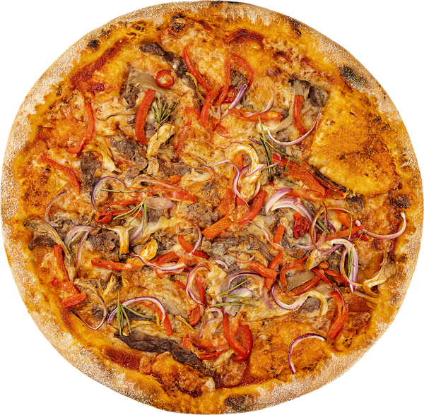 Изображение Пицца на томатном соусе Пиканте Табрис с говядиной и перцем острая СП ТАБРИС карт/уп, 590 г