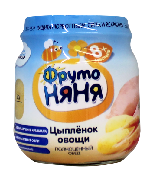 Изображение Пюре мясное с 8 мес Фрутоняня цыпленок рис морковь Прогресс с/б, 100 г