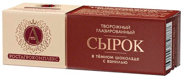 Изображение Сырок творожный 5% в темном шоколаде А.РостАгроКомплекс с ванилью РостАгроКомплекс кор, 50 г