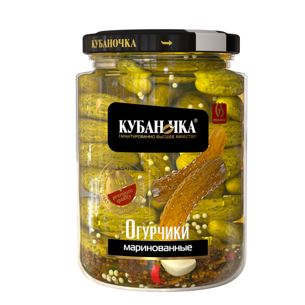 Изображение Огурцы маринованные Кубаночка Гранд Стар с/б, 720 г
