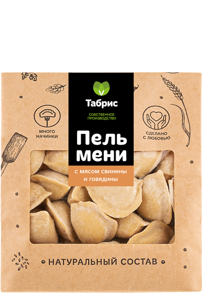 Изображение Пельмени замороженные с мясом свинины и говядин СП ТАБРИС м/у, 500 г