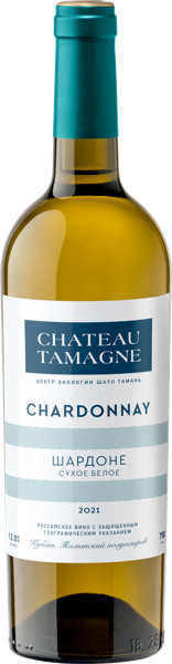 Изображение Вино белое сухое стиль №3 Шардоне ЗГУ шато тамань Кубань Вино с/б, 0,75 л