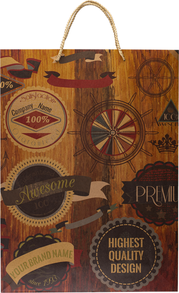 Изображение Пакет 32*42см бумажный Крафт ретро  м/у, 1 шт