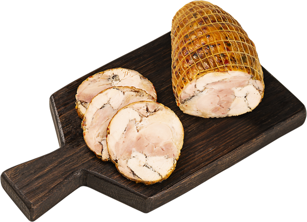 Изображение Рулет варено-копченый Куриный фирменный в пряной обсыпке СП ТАБРИС вес 