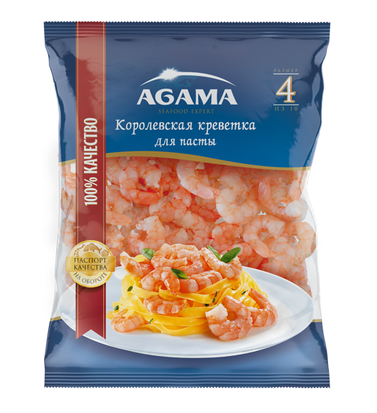 Изображение Морепродукты в/м для пасты Агама креветки королевские Агама м/у, 300 г
