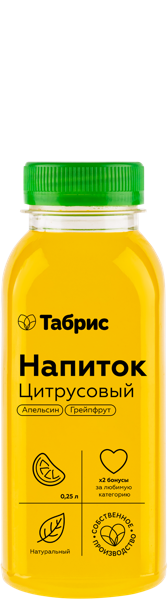 Изображение Напиток фруктовый Цитрусовый СП ТАБРИС пл/бут, 250 мл