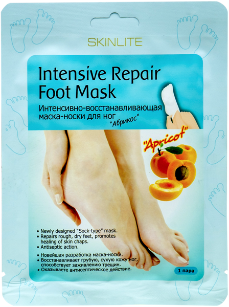 Изображение Маска-носки для ног Скинлайт абрикос восстановление Эдвин м/у, 1 пара