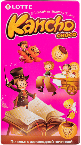 Изображение Печенье с начинкой Канчо шоколад Лотте кор, 42 г