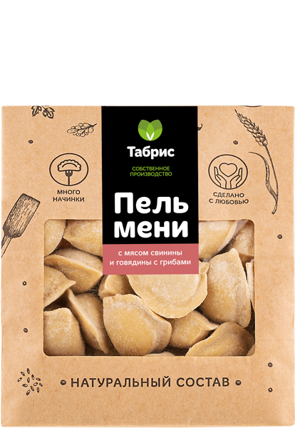 Изображение Пельмени замороженные Свино-говяжьи с грибами СП ТАБРИС м/у, 500 г