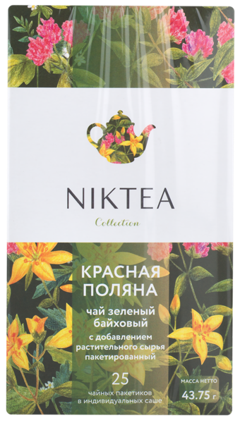 Изображение Чай зеленый в пакетиках Никти красная поляна Мал ком кор, 25*2 г
