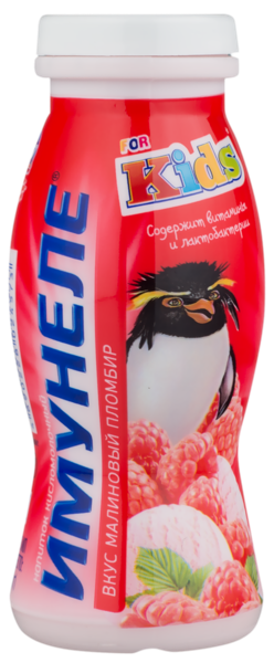 Изображение Йогурт 1,5% питьевой Нео Имунеле Кидс малиновый пломбир ВБД п/б, 100 г