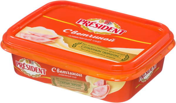 Изображение Сыр Плавленый Президент с ветчиной Лакталис п/б, 200 г