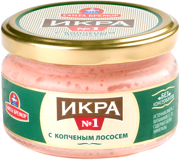 Изображение Икра мойвы Санта Бремор с копченым лососем Санта Бремор СП с/б, 180 г