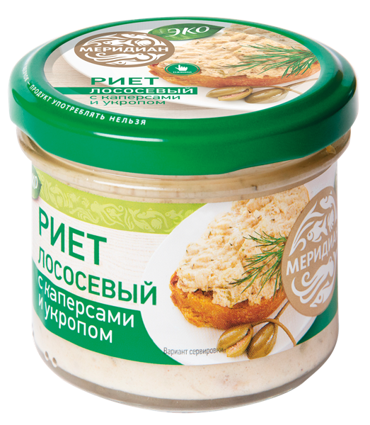 Изображение Риет из лосося Меридиан с каперсами и укропом Меридиан ПКП с/б, 100 г