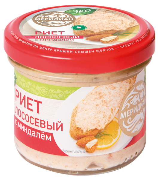 Изображение Риет из лосося Меридиан с миндалем Меридиан ПКП с/б, 100 г