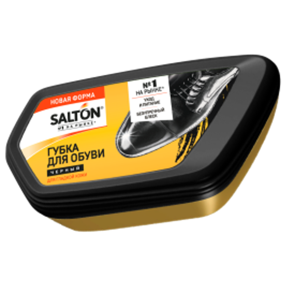 Изображение Губка гладкая кожа Салтон волна норковое масло черн Юпеко п/у, 1 шт