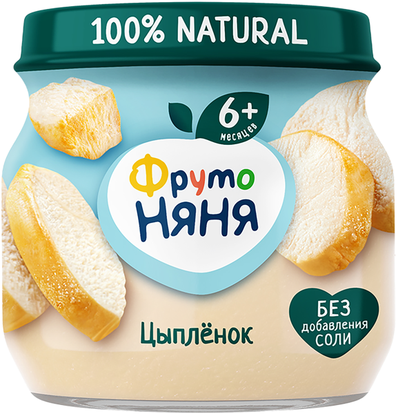 Изображение Пюре мясное с 6 мес Фрутоняня цыпленок Прогресс с/б, 80 г