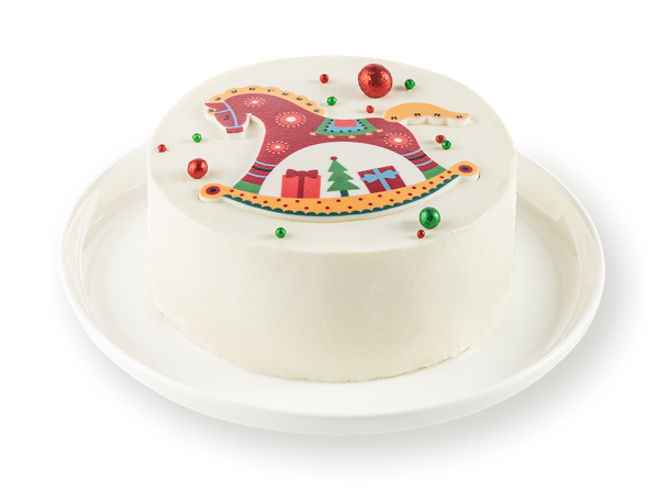 Изображение Торт бенто бисквитный Новогодний с малиной и пралине СП ТАБРИС кор 