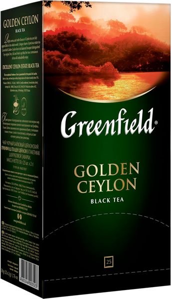 Изображение Чай черный в пакетиках Гринфилд золотой цейлон Орими Трейд кор, 25*2 г