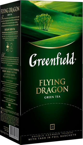 Изображение Чай зеленый в пакетиках Гринфилд летящий дракон Орими Трейд кор, 25*2 г