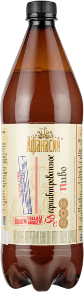 Изображение Пиво светлое Лагер 4,1% н/ф Афанасий Афанасий п/б, 1 л