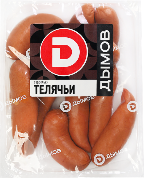 Изображение Сардельки вареные н/о Дымов телячьи в натур оболочке Дымовское КП  