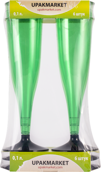 Изображение Одноразовая посуда 100мл Буффет бокал для шампанского ВЗЛП к/у, 6 шт