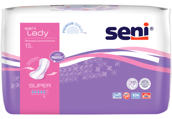 Изображение Прокладки урологические Сени леди супер Белла Восток м/у, 15 шт