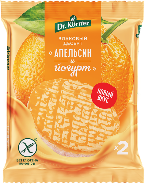 Изображение Хлебцы рисовые в глазури Др. Кёрнер апельсин и йогурт Хлебпром м/у, 34 г