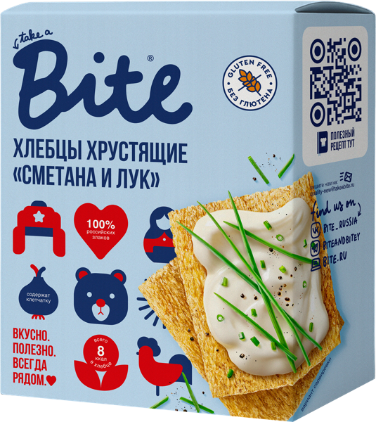 Изображение Хлебцы кукурузно-рисовые Байт сметана и лук Биофудлаб кор, 100 г