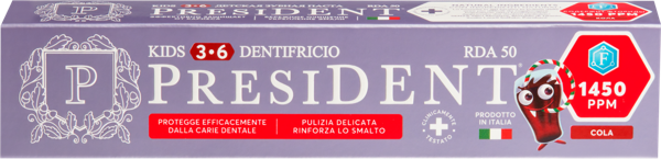 Изображение Зубная паста детская от 3 до 6 лет Президент кола рда 50 Бетафарма к/у, 70 г