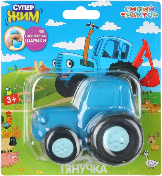 Изображение Игрушка антистресс Играем вместе супер жим синий трактор Шанту Сити п/у, 1 шт