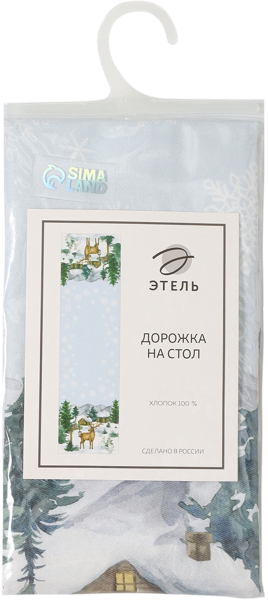 Изображение Дорожка 40*147см сервировочная Этель форест энималс голубая Сима-Урал м/у, 1 шт